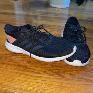 Adidas Cloud black and salmon sneakers